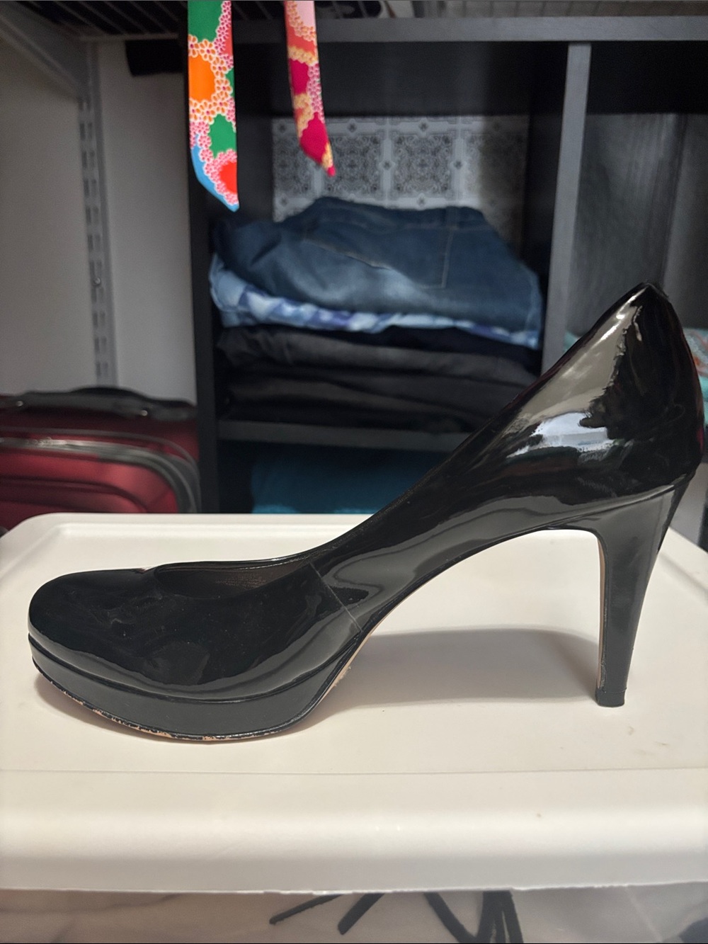 Vince Camuto Black Patent Leather Platform Pump
